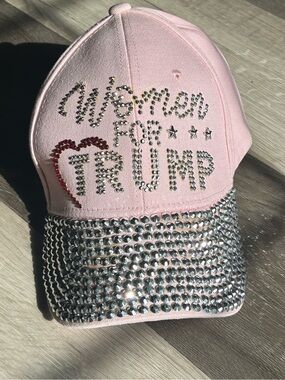 💗5 FOR $25💗 Pink Rhinestone Studded 'Women for Trump' Baseball Cap NWOT